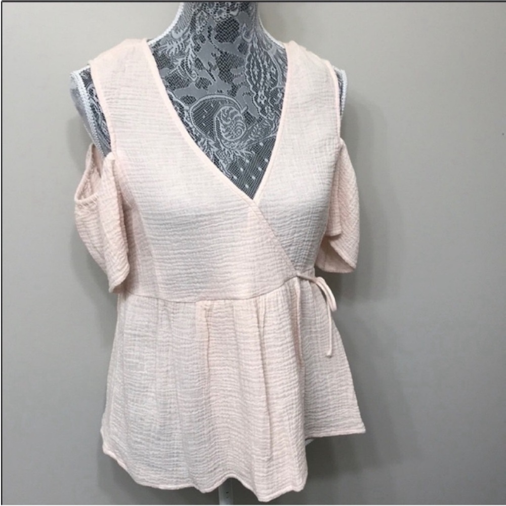 NWT Lucky Brand Women’s Cream Cold Shoulder Blouse S